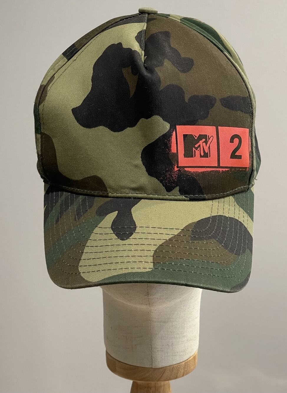 MTV Hat Cap Baseball Mens One Size Green Camouflage Cotton Twill Adjustable